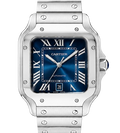 Cartier Santos Medium Blue Sunburst Dial Automatic