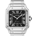 Cartier Santos Automatic Black Dial Stainless Steel Watch