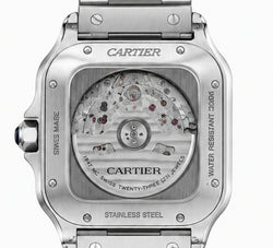 Cartier Santos Automatic Black Dial Stainless Steel Watch