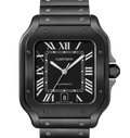Cartier Santos Black ADLC Stainless Steel Automatic Watch