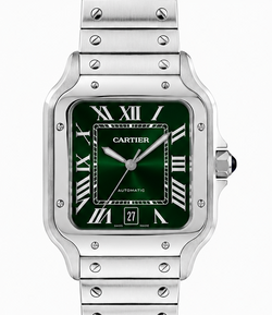 Cartier Santos Medium Green Sunburst Dial Automatic
