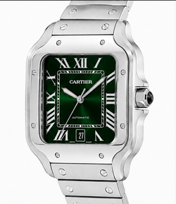 Cartier Santos Medium Green Sunburst Dial Automatic