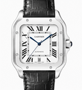 Cartier Santos Dumont Automatic Black Alligator Leather Watch