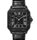 Cartier Santos Dumont Black ADLC Alligator Leather Watch