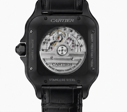 Cartier Santos Dumont Black ADLC Alligator Leather Watch